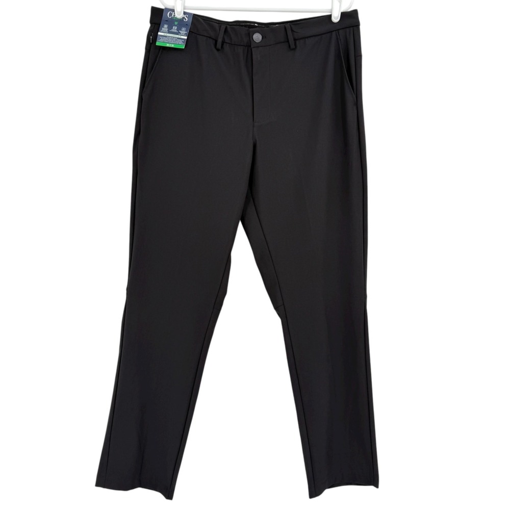 Chaps Golf Men's Stretch Waistband Slim Black Performance Chino Pants 36x32 NWT